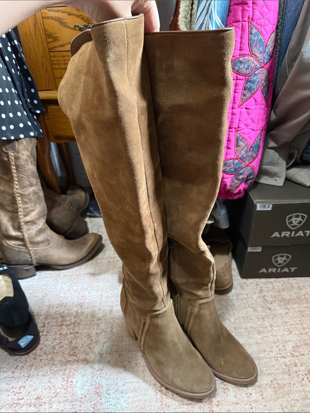 Vince Camuto Classic Tall Suede Over The Knee Boots - Brown
